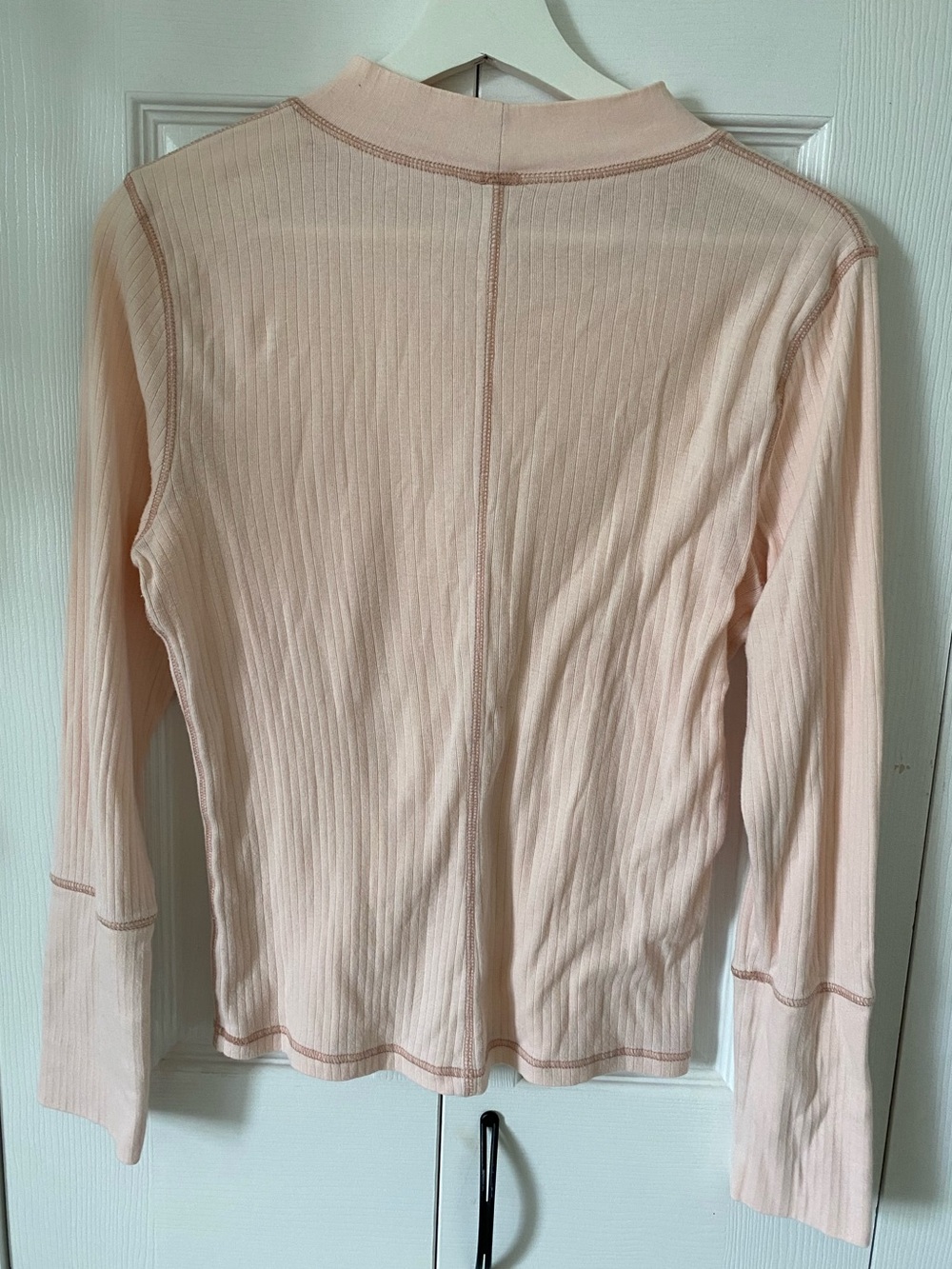 Free People Intimately The Rickie Top Long-Sleeve Ribbed Mock Neck ballet pink L - Picture 3 of 13
